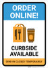 Order Online Curbside Available with Icon Portrait - Wall Sign