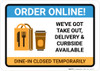 Order Online Takeout Delivery and Curbside Available with Icon Landscape - Wall Sign Order Online Takeout Delivery and Curbside Available with Icon Landscape - Wall Sign