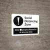 Social Distancing Zone Maximum People Allowed with Exclamation Point Landscape - Wall Sign
