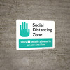 Social Distancing Zone Maximum People Allowed with Icon Landscape - Wall Sign