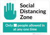 Social Distancing Zone Maximum People Allowed with Icon Landscape - Wall Sign