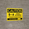 Caution: Social Distancing Max Occupancy with Icon Landscape - Wall Sign