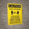 Caution: Social Distancing We Are Limiting the Number of Customers with Icon Portrait - Wall Sign