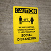 Caution: We Are Limiting Store Occupancy with Icon Portrait - Wall Sign Caution: We Are Limiting Store Occupancy with Icon Portrait - Wall Sign