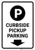 Curbside Pickup Parking Down Arrow with Icon Portrait - Wall Sign
