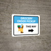 Grocery Order Pickup Right Arrow with Icon Landscape - Wall Sign