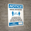 Notice: Social Distancing Max Occupancy with Icon Portrait - Wall Sign