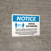 Notice: Social Distancing One Customer At A Time with Icon Landscape - Wall Sign