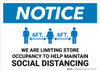 Notice: We Are Limiting Store Occupancy with Icon Landscape - Wall Sign