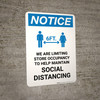 Notice: We Are Limiting Store Occupancy with Icon Portrait - Wall Sign