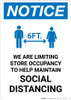Notice: We Are Limiting Store Occupancy with Icon Portrait - Wall Sign