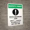Safety First: Social Distancing Zone with Icon Portrait - Wall Sign