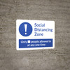 Social Distancing Zone with Exclamation Mark Blue Landscape - Wall Sign Social Distancing Zone with Exclamation Mark Blue Landscape - Wall Sign