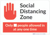 Social Distancing Zone with Icon Red Landscape - Wall Sign