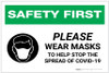 Safety First: Please Wear Masks to Help Stop the Spread of COVID-19 with Icon Landscape - Label