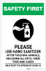 Safety First: Please Use Hand Sanitizer - After Touching Animals with Icon Portrait - Label