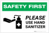 Safety First: Please Use Hand Sanitizer with Icon Landscape - Label