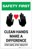 Safety First: Clean Hands Make A Difference with Icons Portrait - Label Safety First: Clean Hands Make A Difference with Icons Portrait - Label