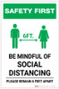 Safety First: Be Mindful of Social Distancing with Icon Portrait - Label