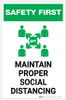 Safety First: Maintain Proper Social Distancing with Icon Portrait - Label Safety First: Maintain Proper Social Distancing with Icon Portrait - Label