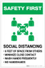 Safety First: Social Distancing 6ft of Space from Others with Icon Portrait - Label