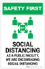 Safety First: Social Distancing as a Public Facility with Icon Portrait - Label Safety First: Social Distancing as a Public Facility with Icon Portrait - Label