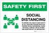 Safety First: Social Distancing to Ensure Health with Icon Landscape - Label