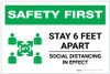 Safety First: Stay 6 Feet Apart with Icon Landscape - Label