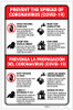 Prevent the Spread of Coronavirus Bilingual Spanish with Icons Portrait - Label Prevent the Spread of Coronavirus Bilingual Spanish with Icons Portrait - Label