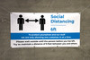 Social Distancing - 6ft One Customer At A Time with Icon Blue - Banner Social Distancing - 6ft One Customer At A Time with Icon Blue - Banner