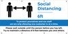 Social Distancing Zone - Maximum People Allowed with Exclamation Point Blue - Banner