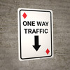 Casino - One Way Traffic Diamond Playing Card with Arrow Down Portrait - Wall Sign
