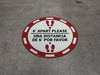 6 Ft Apart Please Una Distancia de 6 ft Por Favor - Casino Red - Floor Sign 6 Ft Apart Please Una Distancia de 6 ft Por Favor - Casino Red - Floor Sign