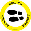 Caution: Shoe Print Left Circular v2 - Floor Sign