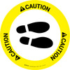 Caution: Shoe Print Right Circular v2 - Floor Sign