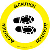 Caution: Shoe Print Right Circular - Floor Sign