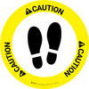 Caution: Shoe Print Up Circular v2 - Floor Sign