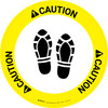 Caution: Shoe Print Up Circular - Floor Sign