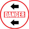Danger: Left Arrows Circular - Floor Sign