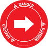 Danger: Right Arrow OSHA Circular - Floor Sign