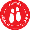 Danger: Shoe Print Down OSHA Circular v2 - Floor Sign