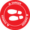 Danger: Shoe Print Left OSHA Circular v2 - Floor Sign