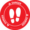 Danger: Shoe Print Up OSHA Circular v2 - Floor Sign