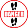 Danger: Shoe Prints Up Circular v2 - Floor Sign Danger: Shoe Prints Up Circular v2 - Floor Sign
