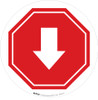 Down Arrow Stop Circular - Floor Sign Down Arrow Stop Circular - Floor Sign