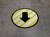 Down Arrow Yellow and White Circular - Floor Sign Down Arrow Yellow and White Circular - Floor Sign