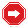 Right Arrow Stop Circular - Floor Sign