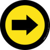 Right Arrow Yellow with Black Border Circular - Floor Sign Right Arrow Yellow with Black Border Circular - Floor Sign