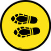 Shoe Print Left Yellow Circular - Floor Sign