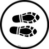Shoe Print Right Black Circular - Floor Sign Shoe Print Right Black Circular - Floor Sign